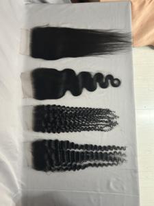 Fermetures en dentelle transparente couleur noir naturel 2x6 4x4 5x5 6x6 7x7 - Product Image 3