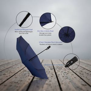Parapluie pliant automatique compact double couche anti-vent et imperméable de qualité supérieure à prix abordable pour cadeaux promotionnels - Product Image 3