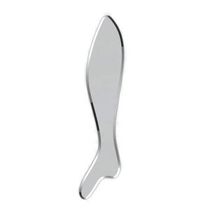 Strumenti Iastm forma di pesce in acciaio inox Gua Sha bordo Anti-rughe tessuto molle raschietto per il viso - Product Image 1