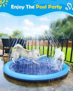 Alfombra de Juego Antideslizante de PVC Azul de 67 Pulgadas para Mascotas, Rociador para Perros, Juguetes para Exteriores, Productos de Baño, Accesorios para Perros Grandes, para Piscinas - Product Image 1