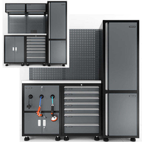 Gabinetes de herramientas modulares de servicio pesado Estaciones DE TRABAJO DE GARAJE Gabinete de almacenamiento con organizadores de herramientas integrados y sistemas de almacenamiento duraderos
