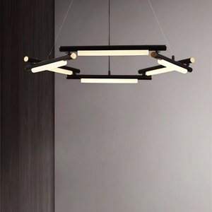 Moderne metalen kroonluchter hangende verlichting voor de woonkamer met meerdere koppen LED dimbaar instelbare kleurtemperatuur - Product Image 3