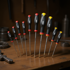 Juego de destornilladores de 9 piezas Phillips y de cabeza plana con mangos ergonómicos para tareas de reparación de precisión - Product Image 3