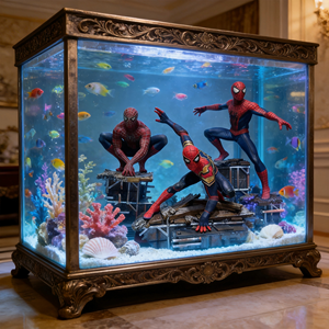 Figurine de plateforme Super Spider-Man, thème <span class=keywords><strong>Avengers</strong></span>, en PVC écologique, modèle de jouet, décoration d'aquarium, cadeau tendance et de collection - Product Image 2