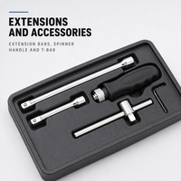TOPWT 53 pièces, kits d'outils à main industriels durables avec douilles et clés pour la réparation automobile, coffret rigide, garantie OEM 1 an