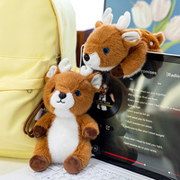 Boneka Rusa Sika Plushie Gantungan Ransel Kreatif Penyangga Pergelangan Tangan Boneka Rusa Tidur Grosir