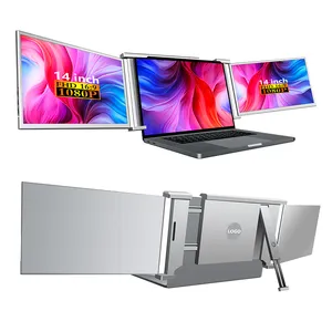 retail display video screens CHEAP price 14 inch dual screen monitor extender for computer laptop pc gaming
