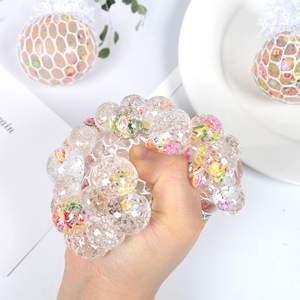 Jouet anti-stress unisexe en forme de grappe, cadeau amusant à presser, en plastique et silicone, avec perles en forme de tranches de fruits pour la décompression - Product Image 3
