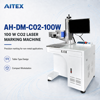 Machine de marquage laser CO2 100W, marqueur laser CO2 industriel pour le marquage de codes-barres, codes QR et numéros de série sur matériaux non métalliques AH-DM-C02-100W