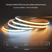 Bande lumineuse LED COB VH SMART LIGHTING CCT 10 pixels par mètre 24V pour la décoration commerciale et résidentielle