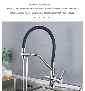 Rozin — robinet mitigeur de cuisine à retrait pour évier avec filtre d'eau - Product Image 5