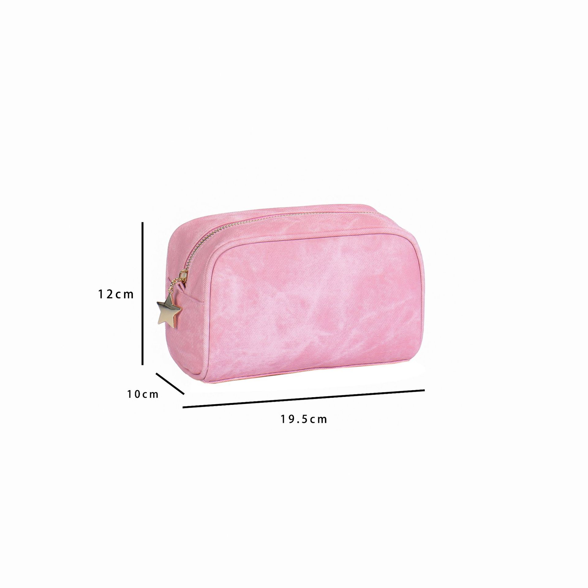 Bolso semicircular de denim rosa