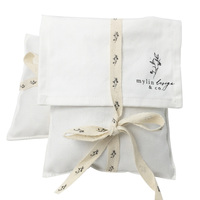 Sac à poussière en coton naturel écologique avec rabat pour vêtements, sac d'emballage personnalisé avec logo imprimé pour chaussures, robes, oreillers, sac enveloppe en lin avec nœud