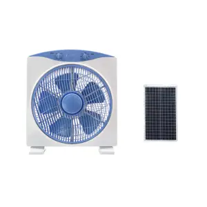 DC 12V Solar Powered Box Fan 12 Inch Household Outdoor Electric Fan With Adapter And Solar Panel