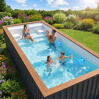 Piscine commerciale en conteneur clé en main de 20 pieds |   Acier robuste de 5 mm |   Piscine de villégiature chauffée toute l'année avec filtration de qualité supérieure