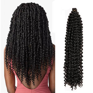 Onda d'acqua sintetica lunga 18-24 pollici che intreccia le extension per capelli bohémien Crochet riccio passione Twist uncinetto capelli tinti ricci - Product Image 1