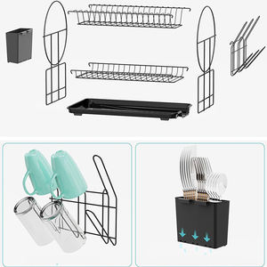 SANIPRO, gran capacidad, desmontable, <span class=keywords><strong>de</strong></span> acero inoxidable, dos capas, vajilla, <span class=keywords><strong>escurridor</strong></span> <span class=keywords><strong>de</strong></span> secado, estante <span class=keywords><strong>de</strong></span> almacenamiento, portavasos, estante para <span class=keywords><strong>platos</strong></span> <span class=keywords><strong>de</strong></span> cocina - Product Image 5