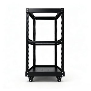 Baie de serveur ouverte à 4 poteaux de 19 pouces, 24U, 520*1200*600mm de profondeur, en acier laminé à froid SPCC, <span class=keywords><strong>mobile</strong></span> - Product Image 1