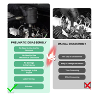 Podofo – Kit d'outils de dépose pneumatique en fer, 24 pièces, avec mallette rigide, pour la réparation des injecteurs automobiles toutes marques – Extracteur de buse d'injection de carburant