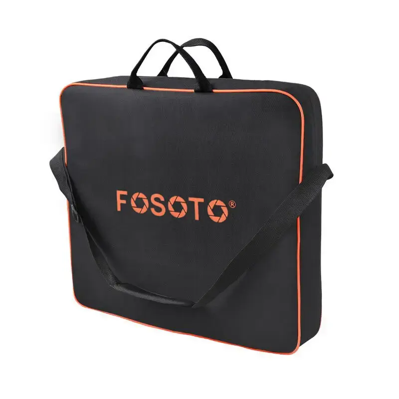 新着FOSOTO大容量バッグ防水オレンジキャリーケースショルダーバッグ18インチリングランプと三脚用ストラップ付き