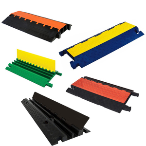 Black Orange Red 1 2 3 <strong>4</strong> 5 <strong>Channel</strong> Plastic PVC PU Rubber ABS Road Traffic Speed Bumper Wire Cable Guard Bridge Protector <strong>Ramps</strong>