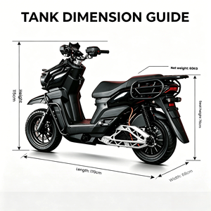 Motocicleta Eléctrica TANK de 1000W de Largo Alcance, Impermeable, 48V/60V/72V, Neumático de 10 Pulgadas, Scooter Eléctrico Resistente para Adultos - Product Image 4