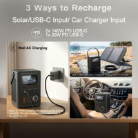 Station d'alimentation portable OEM 300W 240Wh LiFePO4 avec sorties USB multiples, sortie CC pour voiture et entrée solaire MPPT pour l'alimentation d'urgence en extérieur