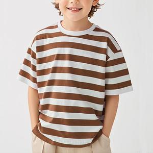 Fabricant <span class=keywords><strong>de</strong></span> vêtements pour enfants, t-shirts à manches courtes pour enfants, garçons et filles, en coton biologique rayé, OEM ODM, été - Product Image 5