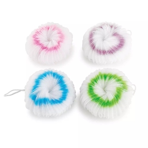 OEM/ODM doppio colore Mesh Pouf spugna <span class=keywords><strong>da</strong></span> <span class=keywords><strong>bagno</strong></span> pulizia del corpo all'ingrosso <span class=keywords><strong>bagno</strong></span> Scrubber doccia soffio esfoliante spugna <span class=keywords><strong>da</strong></span> <span class=keywords><strong>bagno</strong></span> in luffa - Product Image 3