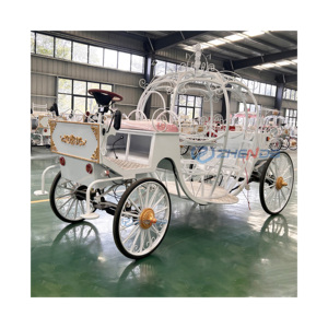 Carruaje Eléctrico Personalizado con Forma de Calabaza |   Hermosa Carruaje de Boda sin Caballos de 4 Ruedas |   Delicada Carruaje de Calabaza en Venta - Product Image 5