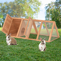 Cage à lapins et poulets d'extérieur en A, avec enclos à 2 portes, cage triangulaire en bois pour cailles, volière ventilée en fil métallique pour volailles