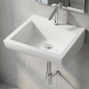 Lavabo de cerámica cuadrado de alta calidad de 14x18 para EAU Omán Hotel baño hogar decorativo Lavabo artículos sanitarios India - Product Image 1