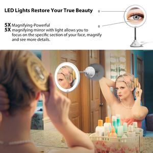 Miroir de maquillage mural anti-buée, miroir de douche pour le rasage, miroir grossissant 10x avec lumière, vente chaude - Product Image 4