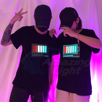 T-shirt LED Ailes d'Aigle, activé par le son, clignotant, égaliseur musical lumineux, T-shirt LED