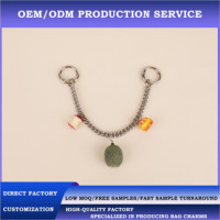 OEM/ODM Zilveren Fruit Tas Charm Ketting Groothandel Schattige Meloen Appel Portemonnee Riempje Verlengstuk Handtas Hangertje Boetiek Accessoires