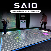 Sistema de juegos deportivos en tierra SAIO, sensor Kinect, pantalla led, pantalla táctil, suelo, interactivo, SAIO para gimnasio