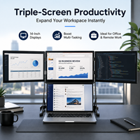 Moniteur portable triple écran, moniteur portable triple écran, extension de moniteur portable triple écran pour ordinateur portable, pour le travail de bureau