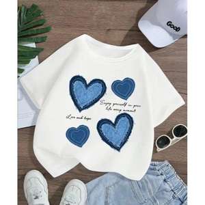 T-shirts en coton confortables imprimés en 3D tendance et mignons pour femmes et enfants, hauts d'été légers et doux, séchage rapide, respirant, vêtements décontractés - Product Image 3