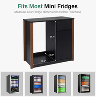 Mini-réfrigérateur avec prise électrique, meuble bar à café avec espace réfrigérateur, buffet avec porte-bouteilles et étagères de rangement