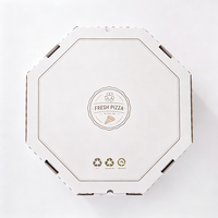 Caja de Embalaje para Comida Rápida al por Mayor para Restaurantes, Caja de Pizza Poligonal Personalizada, Caja de Pizza con Orificios de Ventilación para Llevar