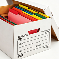 Cajas de Cartón Corrugado Personalizadas con Tapas y Asas, Cajas de Almacenamiento de Documentos de Oficina con Relieve