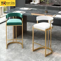 Dossier de chaise de bar moderne de luxe haut de gamme pour comptoir de caissier accès à la réception cuisine îlot Table tabouret haut salon