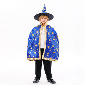 MADESHINE Conjunto de Capa y Sombrero de Bruja Estrella Roja para Halloween, Decoraciones para Fiestas Infantiles, Disfraz de Mago, Accesorios de Cosplay - Product Image 6