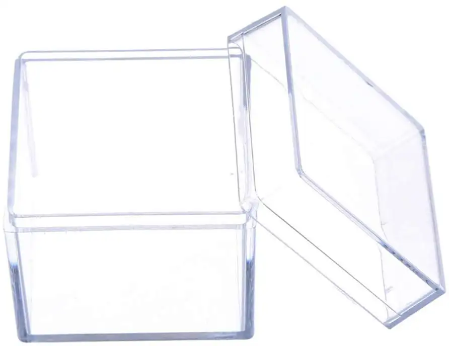 Exhibición de la joyería de almacenamiento caja de la Caja cubo cuadrado accesorios caja personalizar pequeño cuadrado claro de paquete de plástico caja de almacenamiento