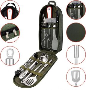 BSCI Factory <b>Camping</b> Kitchen Equipment <b>Camping</b> Cooking Utensils <b>Set</b> Portable <b>Picnic</b> Cookware Bag Campfire Barbecue Appliances - Product Image 6