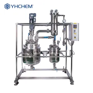 Reator químico multifuncional em aço inoxidável com dispositivo de agitação, escala industrial de 10L ~ 300L