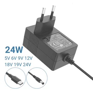 China Ac Adapter Best KCC With Logo Supply Usb-C 18V 1.3A 24V 1.0A 5V 4.8A 6V 4.0A DC Plug Top 12V 2.0A 9V 2.66A 19V 1.2A ROHS