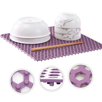 Tapis de protection en silicone pliable écologique, isolant, antidérapant, à motif nid d'abeille, pour évier de cuisine domestique