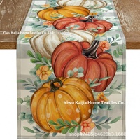 Nouveau chemin de table en lin brodé de dessins animés américains pour Thanksgiving, idéal pour les restaurants, vente chaude de l'usine Sotowel