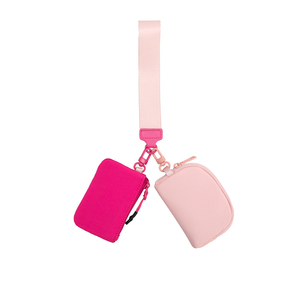 <span class=keywords><strong>Pocket</strong></span> para mulheres com zip duplo, pulseira com chaveiro portátil para moedas e cartões, carteira com pulseira dupla - Product Image 1